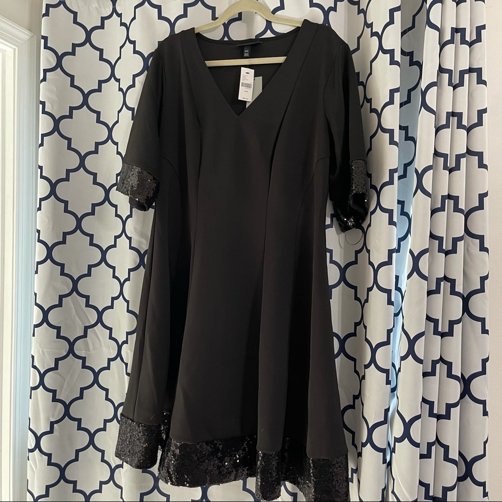 Lane Bryant Holiday Dress size 18-20 black with sequins